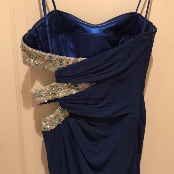 Faviana prom dress with beaded side cutouts - Picture 3 of 8